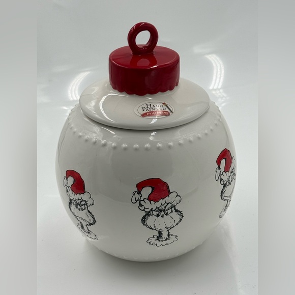 Other - Dr. Seuss The Grinch Who Stole Christmas Ornament Grinch Santa Cookie Jar